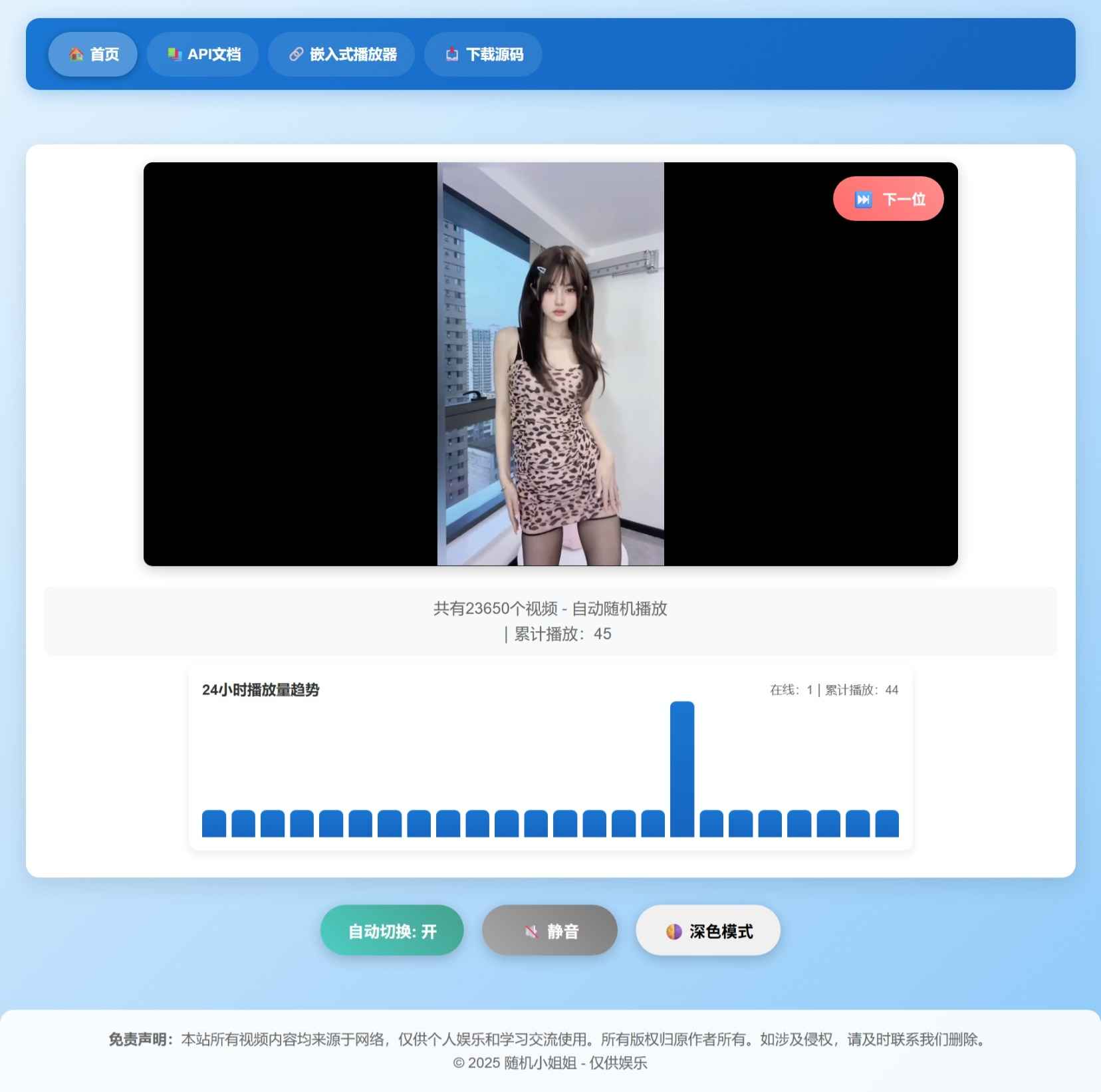 随机小姐姐热舞视频系统源码全新UI带后台版v5.0  第1张